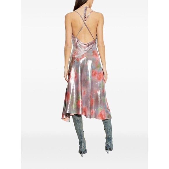 Diesel Pink Floral Print Midi Dress - NWT - Picture 4 of 5